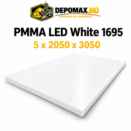 Plexiglas LED White 1695 PMMA turnat 5 x 2050 x 3050 mm